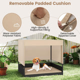 Tangkula Elevated Wicker Dog House