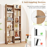 Tangkula 64” Tall Bookshelf Floor Standing Open Bookcase with 12 Shelves