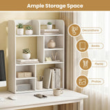 Tangkula Desktop Display Rack with 4 Open Shelves & 4 Cubes