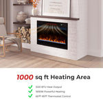 23-Inch Infrared Quartz Electric Fireplace Insert with Remote Control, 1500W - Tangkula