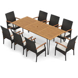 Tangkula 9 Pieces Outdoor Patio Dining Set