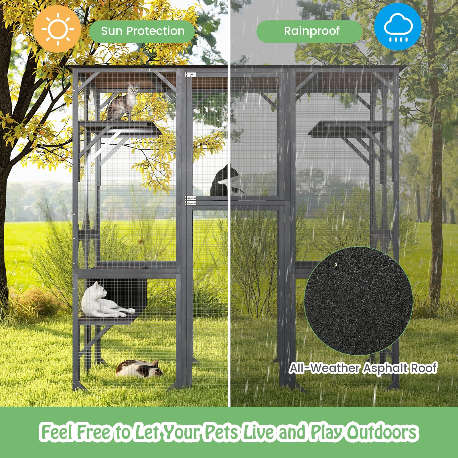 Tangkula Catio Outdoor Cat Enclosure Large