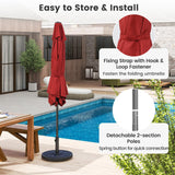 Tangkula Heavy Duty Outdoor Umbrella with Push Button Tilt