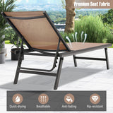 Tangkula 3 Piece Patio Chaise Lounge Set, Aluminum Patio Recliner with Coffee Table