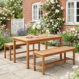 Tangkula Acacia Wood Outdoor Bench