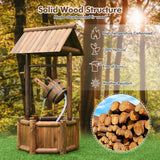 Tangkula Outdoor Wishing Well Water Fountain, 20" x 23" x 46"