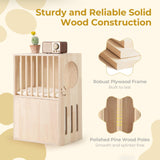 Tangkula 2-Tier Luxury Wood Cat House