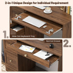 Computer Desk with 3 Drawers - Tangkula