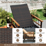 Tangkula 3 Pieces Patio Chaise Lounge Set 2 Rattan Lounge Chairs Side Table