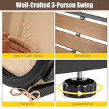 Tangkula 3 Person Porch Swing with Canopy Removable Cushion