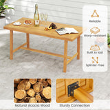 Tangkula 63" Acacia Wood Dining Table for 6 People