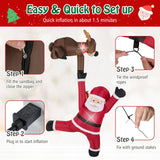 Tangkula 8.5 FT Christmas Inflatable Reindeer & Climbing Santa Claus