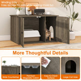 Tangkula Hidden Cat Litter Box Enclosure Furniture with Divider