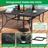 Tangkula 60" x 60" Metal Patio Dining Table for 8(60" x 60")