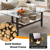 Tangkula Glass Coffee Table