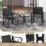 Tangkula 3 Piece Patio Rocking Set