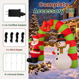 Tangkula 10 FT Christmas Inflatable Archway with Santa Claus & Snowman