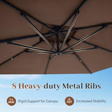 Tangkula 10 FT Patio Cantilever Umbrella | Large Square Offset Hanging Umbrella w/ 360° Rotation