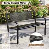 Tangkula Metal Patio Park Bench(50 Inches)