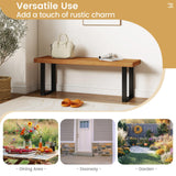 Tangkula 48" Long Patio Dining Bench w/Metal Legs
