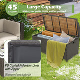 Tangkula 45 Gallon Outdoor Storage Bench, Mix Brown Rattan Storage Container with Zippered Liner