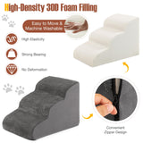 Tangkula Foam Dog Stairs for High Beds, Extra Wide & Deep Pet Ramp