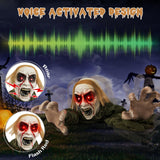 Tangkula Halloween Animated Zombie Groundbreaker, Voice Activated Climbing Zombie with Light up Eyes & Creepy Sound