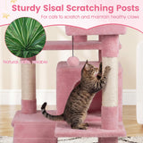 Tangkula 52" Tall Cat Tower with Cushioned Top Perch