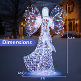 Tangkula 5.2 FT Christmas Lighted Iridescent Angel
