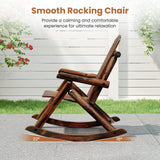 Tangkula Wood Outdoor Rocking Chairs Set of 1/2