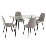 Tangkula 5 Pieces Dining Room Table Set, Modern Table & Chair Set for 4