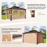 Tangkula Hardtop Gazebo, Patio Gazebo with Galvanized Steel Double Roof & Aluminum Frame