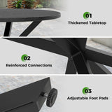 Tangkula Round Patio Dining Table for Outside