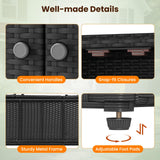 Tangkula Rattan Outdoor Storage Cabinet