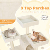 Tangkula 65 Inch Multi-Level Cat Tower with Sisal Scratching Posts & Board