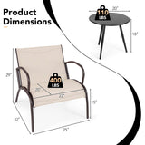 Tangkula 3 Pieces Patio Chair Set