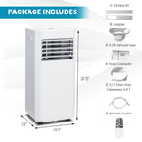 Portable Air Conditioner, 8000 BTU Powerful AC Unit with Remote Control and 4 Casters