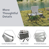 Tangkula Oversized Outdoor Camp Chair with Side Table