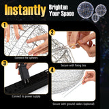 Tangkula 3 Pack Christmas LED Light Balls for Tree