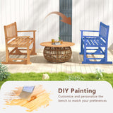 Tangkula 2-Person Outdoor Acacia Wood Glider Bench