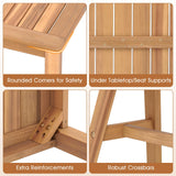 Tangkula Outdoor Acacia Wood Dining Table for 4-6