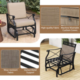 Tangkula Patio Glider Rocking Chair with Metal Frame and Thick Cushions