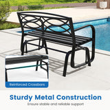 Tangkula 2 Person Outdoor Glider Bench with Metal Frame