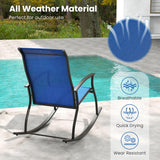 Tangkula Patio Rocking Chairs Set of 2, Outdoor Rocking Chair with Smooth & Safe Rocking Motion, Ergonomic Backrest