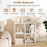 Tangkula 4-Cube Bookcase, 3-Tier Bookshelf with Open Compartments