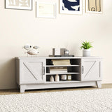 Tangkula Farmhouse Wood TV Stand for TVs Up to 65”