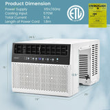 10000 BTU Window Air Conditioner, Over the Sill AC with Energy Saver Modes