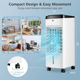 Air Cooler, 3-in-1 Portable Quiet Swamp Cooler and Humidifier with Remote