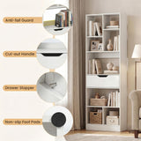 Tangkula 61” Tall Open Bookcase with Drawer(1/2)