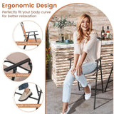 TAGNKULA Outdoor Folding Bar Stool Set of 2/4, Patio Dining Chairs, Outdoor Bar-Height Stools w/Armrests